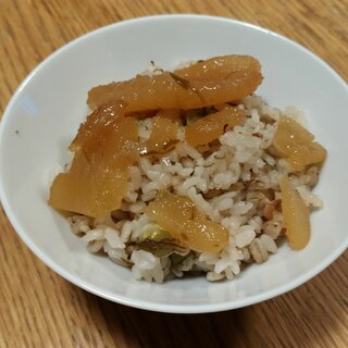 残り物の松前漬けde炊き込み御飯